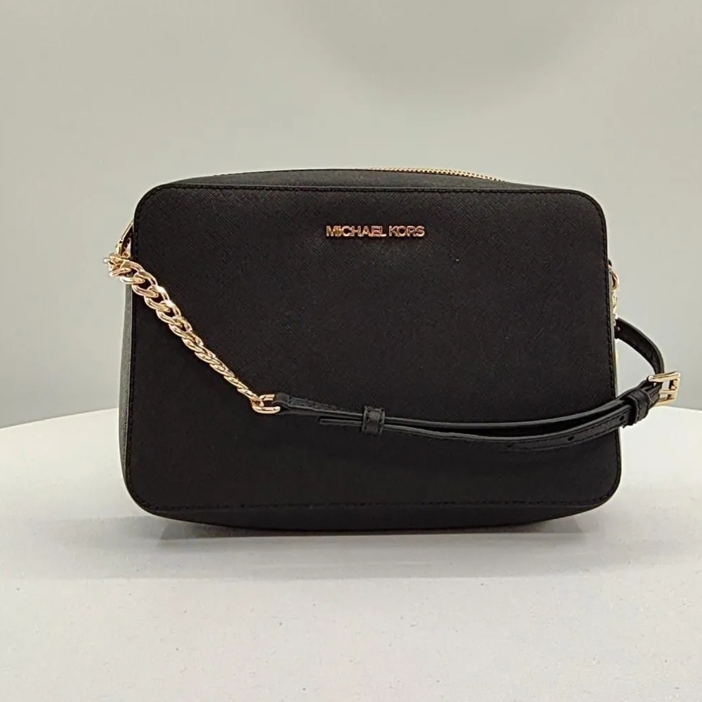 Michael Kors Black Crossbody with Gold Chain